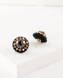 Black earrings | Gold earrings | Swarovski stud earrings