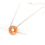 Orange yellow enamel necklace