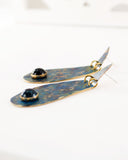 Paisley dangle earrings | blue statement earrings