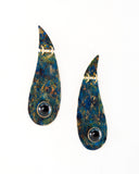 Paisley dangle earrings | blue statement earrings