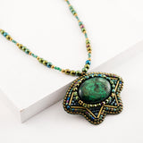 green beaded necklace