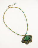 green vintage necklace