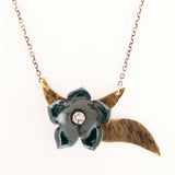 Dark grey enamel necklace