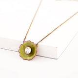 Green flower necklace