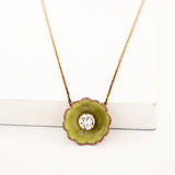 Light green enamel necklace