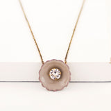 Gray beige pendant necklace