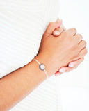 Delicate blush and gray swarovski bracelet