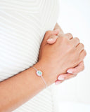 Delicate baby pink and teal swarovski bracelet