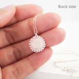 Teal baby pink swarovski delicate necklace