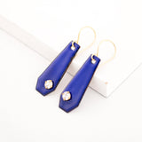 Blue glass enamel earrings