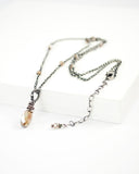 Silver bronze brown swarovski pendant necklace