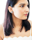 Gray tiny stud earrings | Unique swarovski studs
