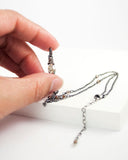 Silver bronze brown swarovski pendant necklace
