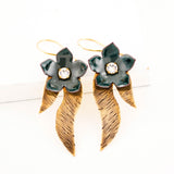 Clear Swarovski crystal floral earrings