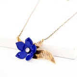 Antique brass leaves necklace
