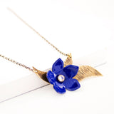 Royal blue enamel necklace