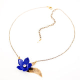 Blue flower necklace