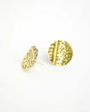 brass circle earrings