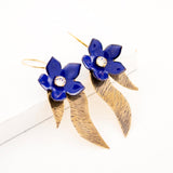 Brass leaves earrings