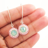 Hand beaded earrings with swarovski crystals