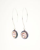 Gray blush dangle earrings with swarovski crystals