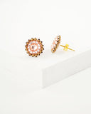 Peach pink swarovski stud earrings