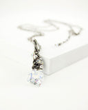 Heart necklace with swarovski crystal and silver