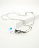 Heart necklace with swarovski crystal and silver