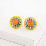Orange stud earrings