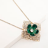 Green enamel necklace