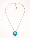 Statement flower necklace with antique brass chain