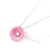 Pink enamel vintage style necklace