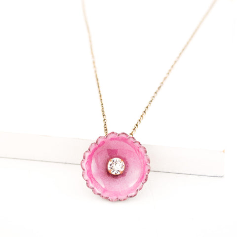 Pink flower necklace