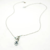 Blue gemstone necklace | dainty silver light blue pendant necklace