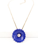 Cobalt blue flower necklace