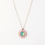 Pink necklace earrings set