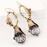 Ladybug earrings gold antique brass