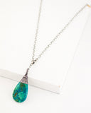 Wire wrapped silver necklace