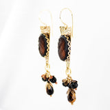 Victorian inspired cameo earrings | gold tone brass statement dangles