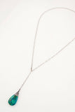 Chrysocolla pendant necklace with silver wire wrapping & chain