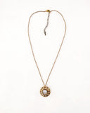 Vintage style gold tone brass necklace | custom rhinestone jewelry
