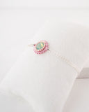 Delicate baby pink and teal swarovski bracelet
