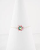 Delicate baby pink and teal swarovski bracelet