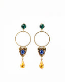 Vintage style rhinestone statement earrings | custom color earrings