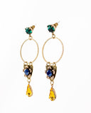 Vintage style rhinestone statement earrings | custom color earrings