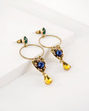 Vintage style rhinestone statement earrings | custom color earrings