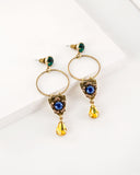 Vintage style rhinestone statement earrings | custom color earrings