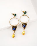 Vintage style rhinestone statement earrings | custom color earrings