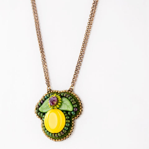 Lemon statement necklace