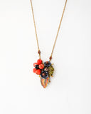 Vintage inspired Orange floral necklace